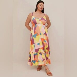 Torrid NWT Colorful Geometric Maxi Dress